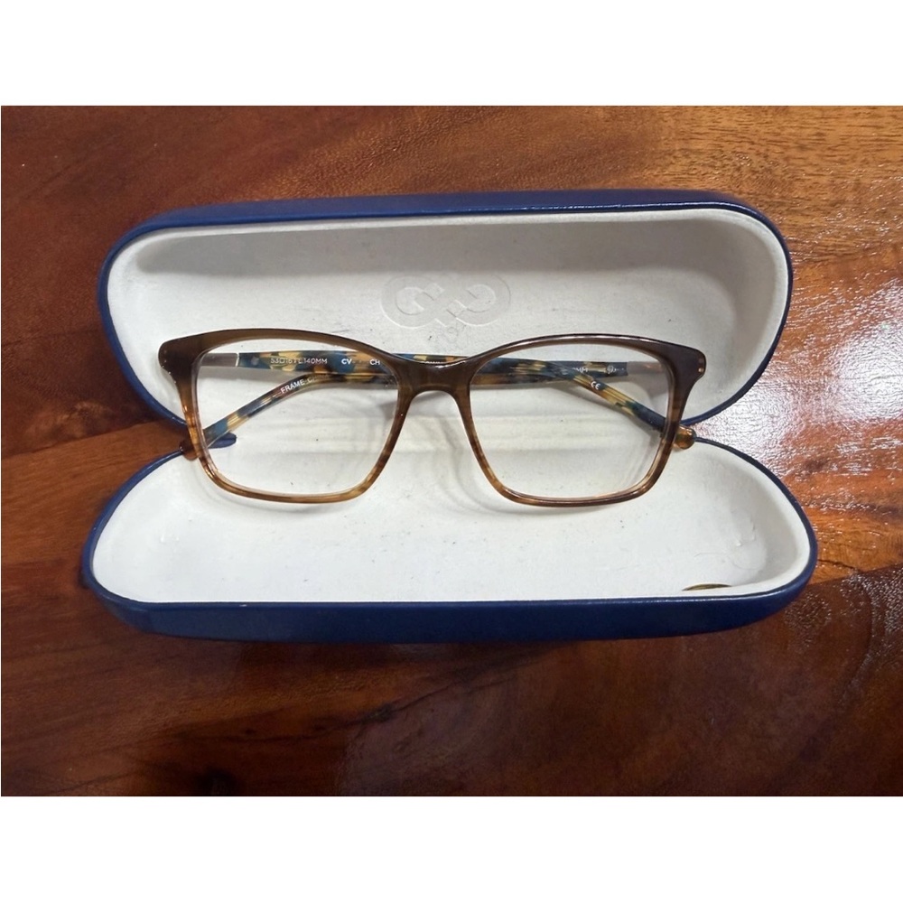 Women's Cole Haan CH1035 Eyeglass Frames 140 MM Brown Horn Square Plastic